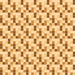 Warm toned checkerboard pattern, golden brown mosaic tile design, geometric texture background for use in wallpaper, fabric, web design, decor, and more.