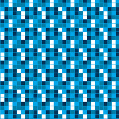 Blue and White Geometric Square Tile Pattern, Abstract Pixel Design for Backgrounds, Posters, Banners, and Textiles