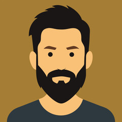 Man with long beard and mustache vector illustration
