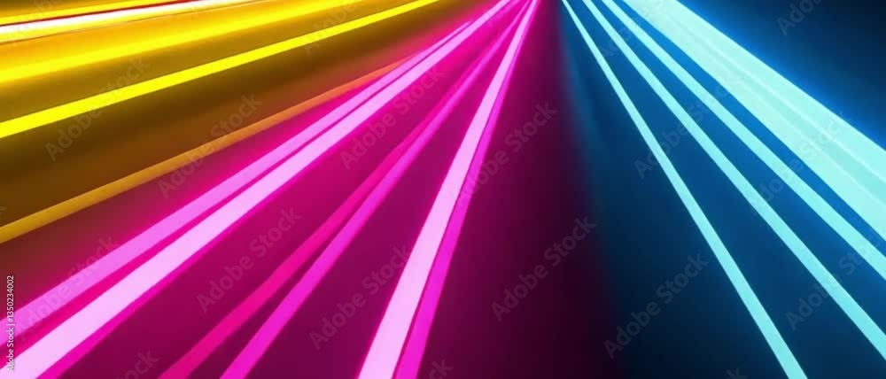 Poster vibrant neon light trails creating a dynamic abstract background
