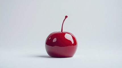 Red paint cherry studio shot, glossy texture, minimalist background, food design