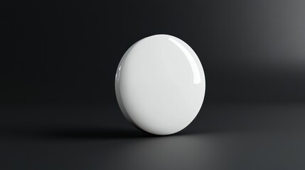 White disc mockup, dark studio, blank template, product placement
