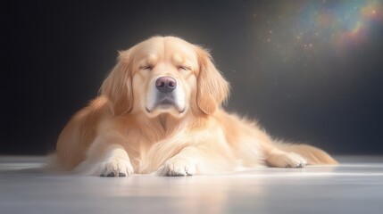 Golden Retriever Relaxing