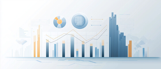 Illustration haute résolution et minimaliste de croissance financière et analytique