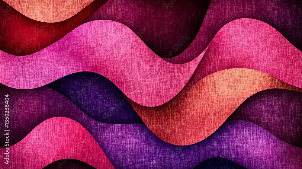 Poster colorful waves of textured paper layers abstract background image