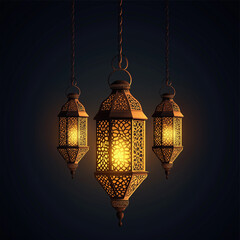 Glowing Ramadan Lanterns Islamic Festive Hanging Lights Decoration