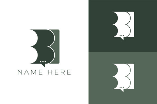 Letter 3B chat logo design minimal logo idea