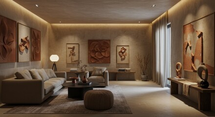 living room with a fireplace