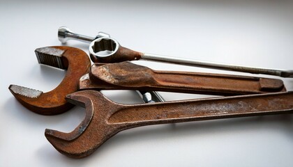 old rusty wrench