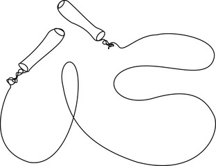 Skipping rope one continuous line art drawing, vector illustration. © Hanan