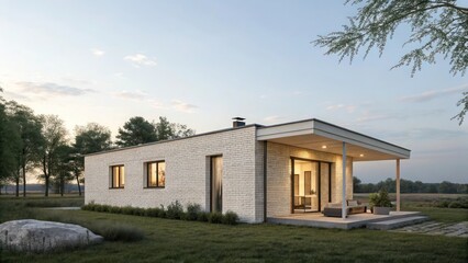 compact masonry house minimalist building