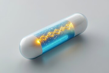 Futuristic DNA Capsule on Light Gray Surface