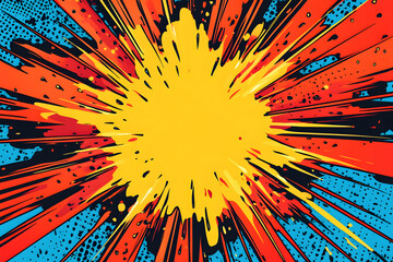 comic style background. abstract comic style explosion illustration. retro poster. pop art explosion. bright colors