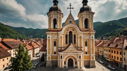 Fototapeta premium Churches and cathedrals in Jerusalem and Vilnius with historic architecture and religious significance