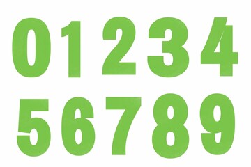 Green set of  numbers, set of numbers 