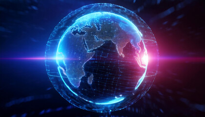 global internet security concept with binary code