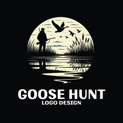 Goose Hunt Vector Logo Design