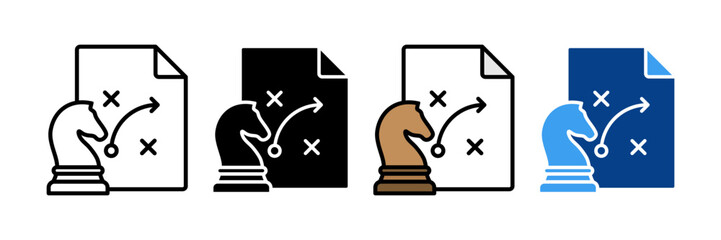 Obraz premium Business Strategy Icon Set Multiple Style Collection