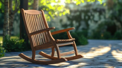 Serene sunrise garden rocking chair patio relaxation