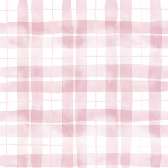 Pink Plaid Gingham Hand Drawn Background Pattern Overlay