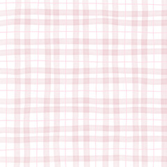 Pink Plaid Gingham Hand Drawn Background Pattern Overlay