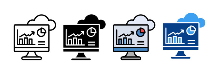 Cloud Computing  Icon Set Multiple Style Collection