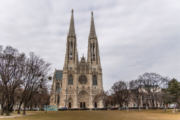Fototapeta premium Lazarist Church rising majestically in Vienna, Austria, during a cloudy day