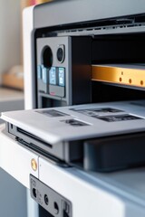 A close-up view of a laptop on a desk with keyboard and screen visible