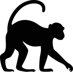Minimalist monkey silhouette vector design for logo and branding © Kintan AMP