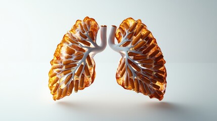 Cigarettes damaging lungs; studio; health campaign