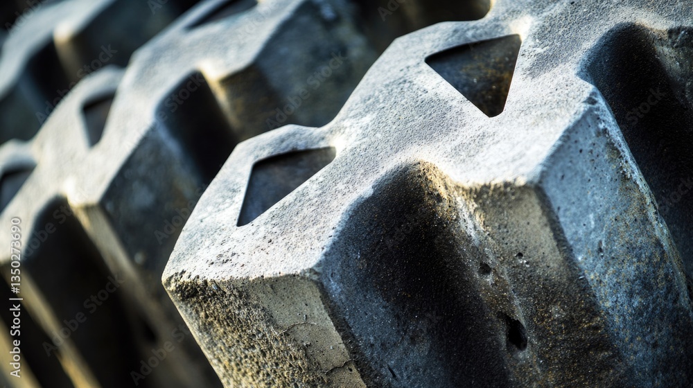 Poster a close-up view of multiple concrete blocks