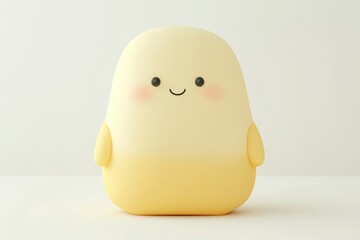 Cute, cartoonish potato mascot, light yellow gradient