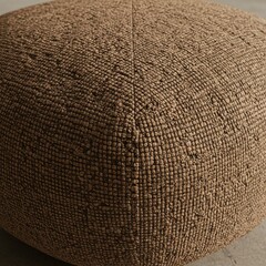 Fototapeta premium Textured Brown Pouf: A Close-up of Rustic Woven Fabric