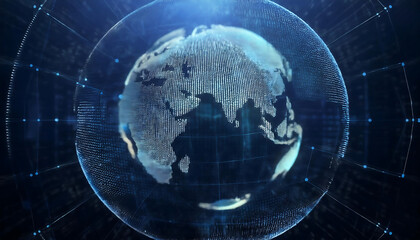 Obraz premium global internet security concept with binary code