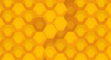 Hexagon Pattern Honeycomb Design Graphic in Shades of Gold and Yellow