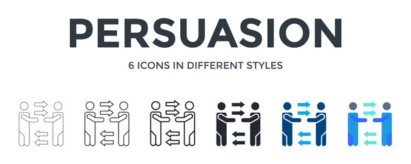 Obraz premium Persuasion Icon In Different Style Vector Illustration. Designed In Thin Line, Regular Line, Bold Line, Glyph, Color Fill, And Flat Style Can Be Used For Web