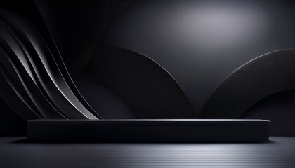  A large, matte black wall in the background, free of distractions, ideal for placing brandin