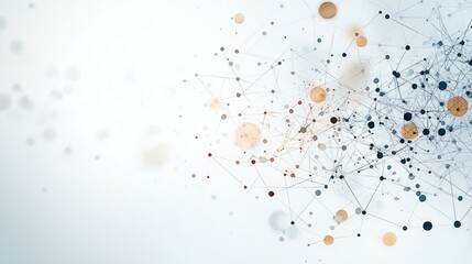 complex illustration of network and team connecting together in an array for business	