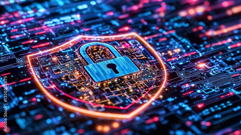 Poster protecting business and financial transaction data from cyber attacks is achieved through cyber ​​se