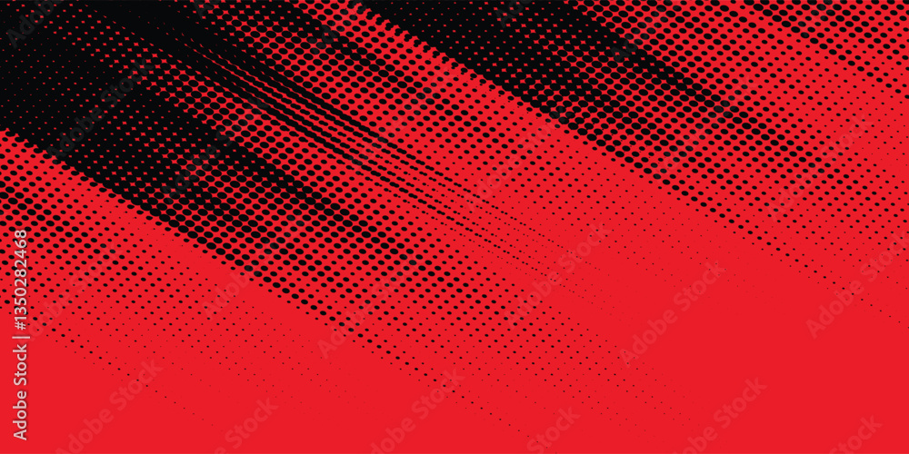 Poster black and red abstract grunge background with halftone style vector eps10