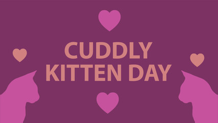 Cuddly kitten day web vector banner design illustration