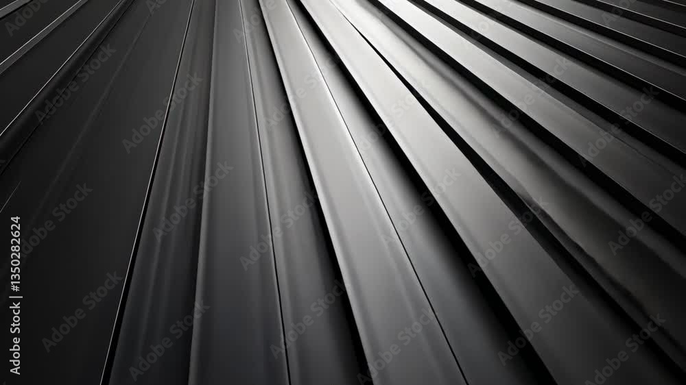 Poster abstract black metal texture: parallel lines and gleaming reflections