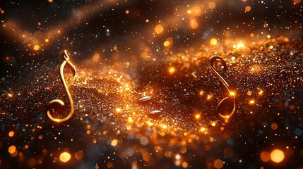 Captivating visual created by combining musical notes and Christmas balls to celebrate the harmony of music and the holiday season