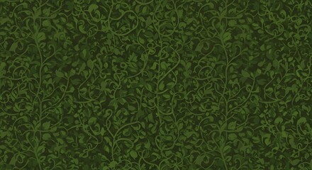 Green Vines and Leaves Pattern Background with Organic Texture and Feel