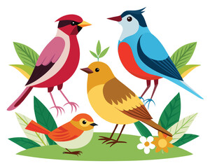 Colorful Bird Illustration. A Vibrant Collection of Avian Artwork