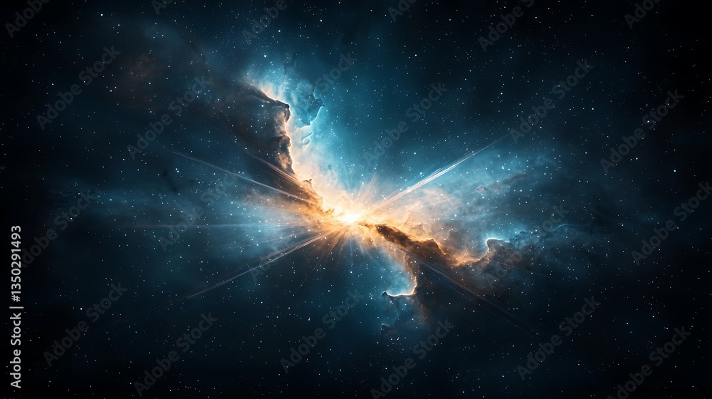 Poster cosmic explosion in nebula