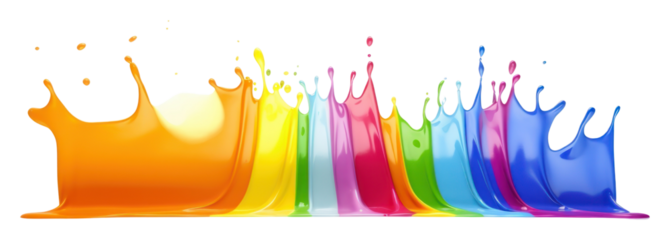 PNG Rainbow splash white background splattered variation.