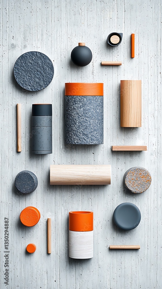 Poster geometric design of various shapes and colors