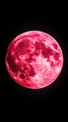 Pink Supermoon Night Sky.