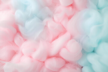 Obraz premium Close-up of Cotton Candy with Pink and Blue Swirls